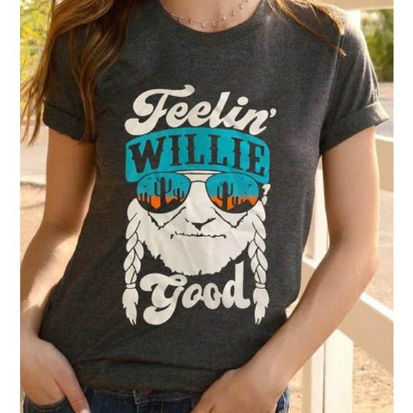 Boutique Tops - New Feelin Willie Good Graphic T-Shirt Top